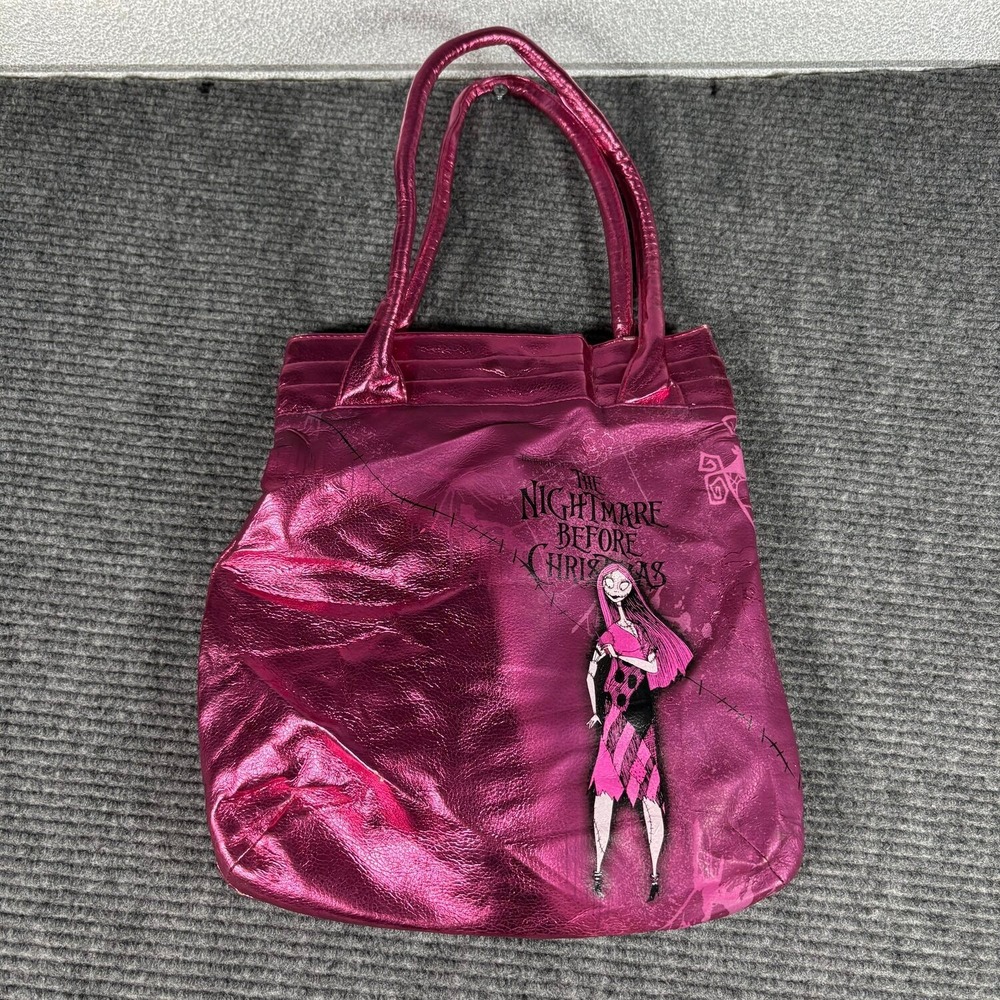 Disney Sally Nightmare Before Christmas Tote Bag Pink Excellent Metallic Graphic